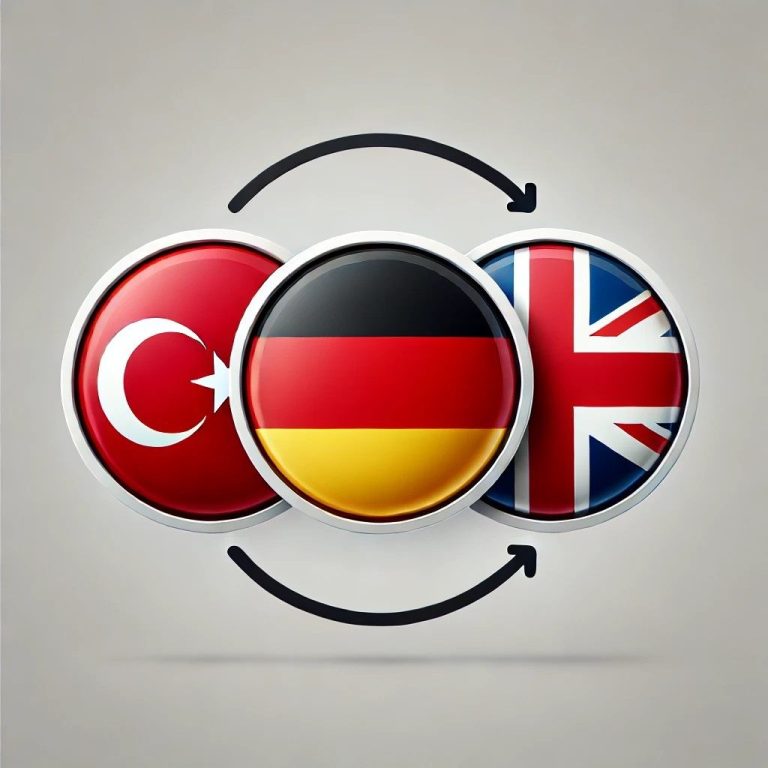 Die Flaggen von Deutschland und der Türkei, die sich im Wind wiegen.